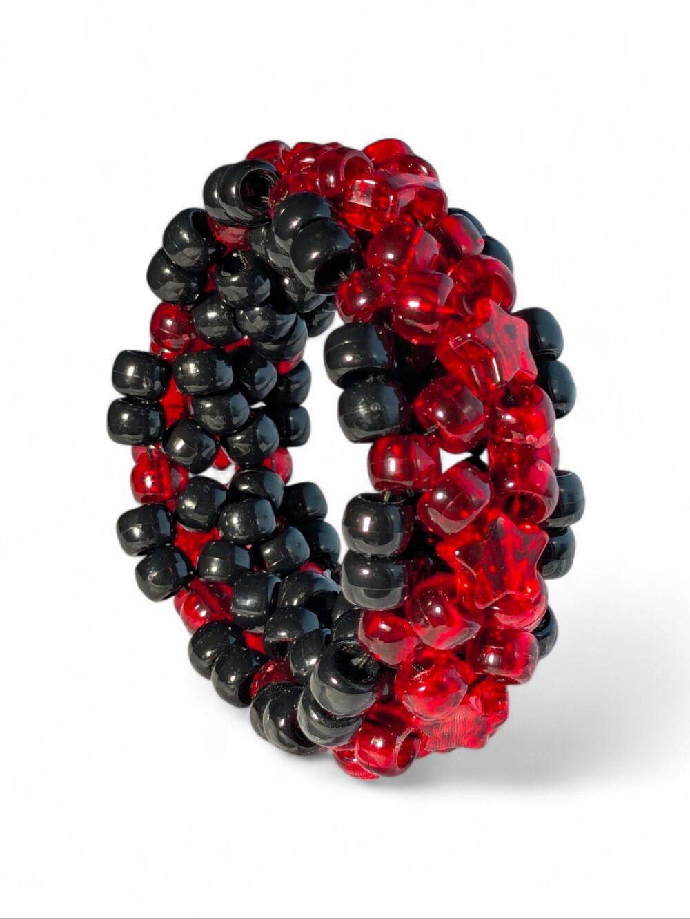 Alternative Kandi Cuff Bracelet • Red Black Starkid Emo Goth Unisex Accessory